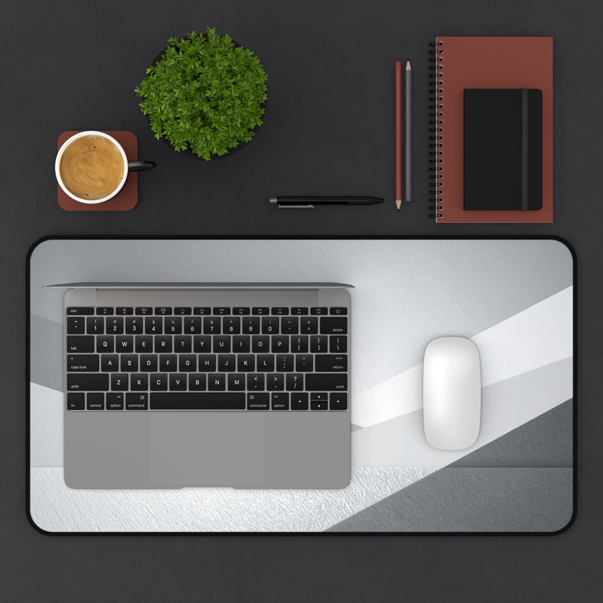 Geometric Grey Office Desk Pad