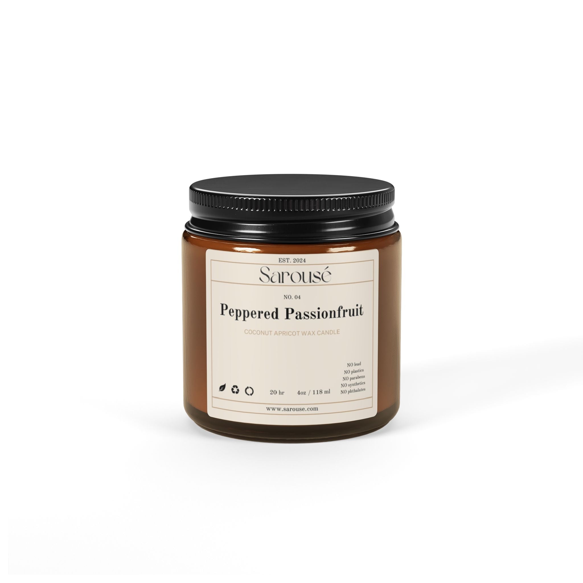 Peppered Passionfruit Soy Candle — Amber Jar (Multi-Size)