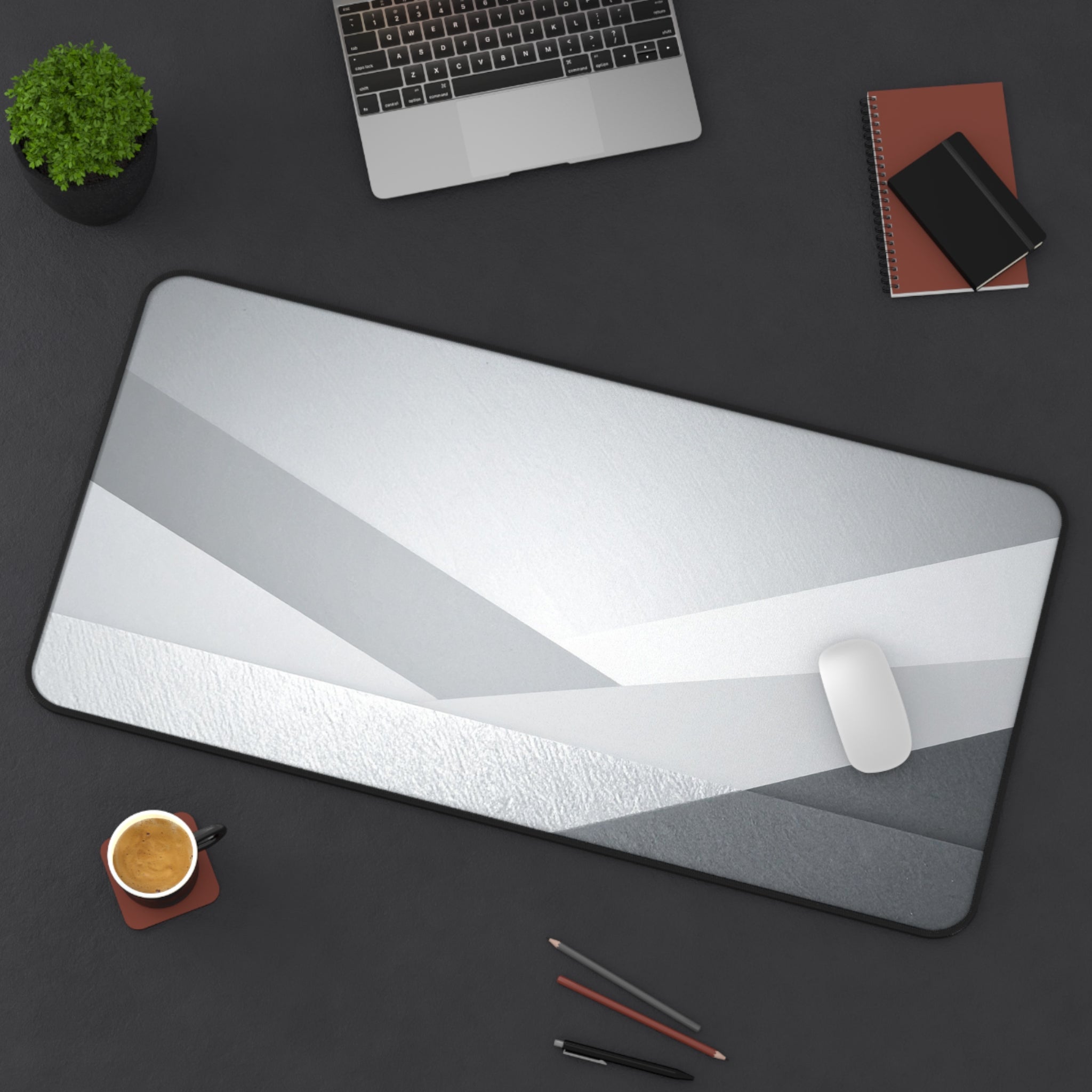 Geometric Grey Office Desk Pad
