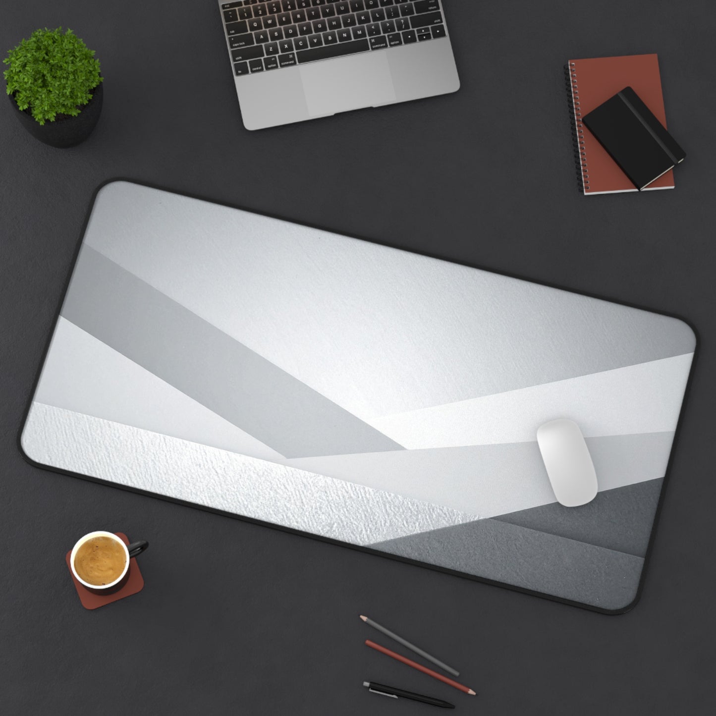 Geometric Grey Office Desk Pad