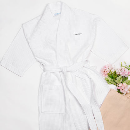 Waffle Weave Spa Robe | Soft Cotton Blend Kimono