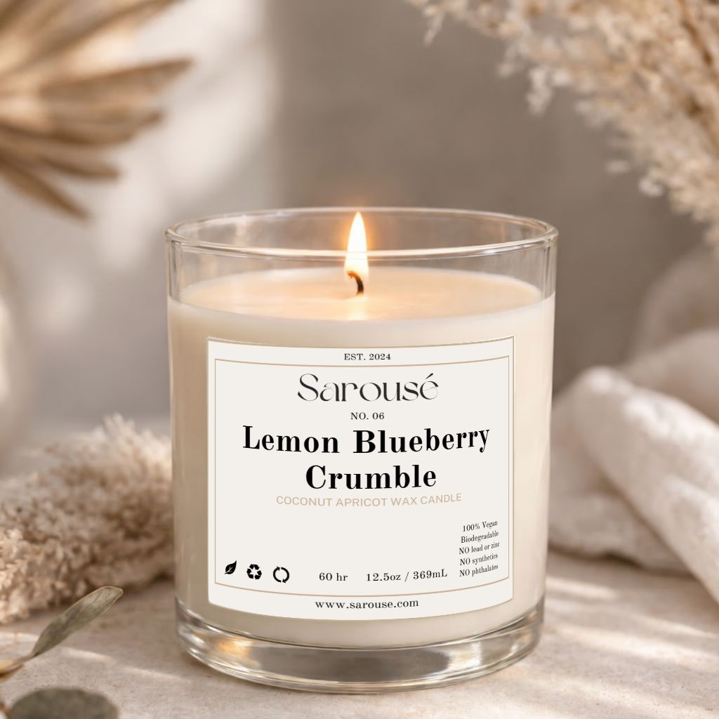 Lemon Blueberry Crumble | 12.5 oz Coconut Apricot Wax Candle