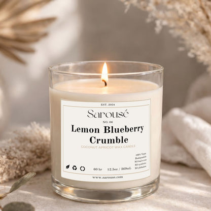 Lemon Blueberry Crumble | 12.5 oz Coconut Apricot Wax Candle